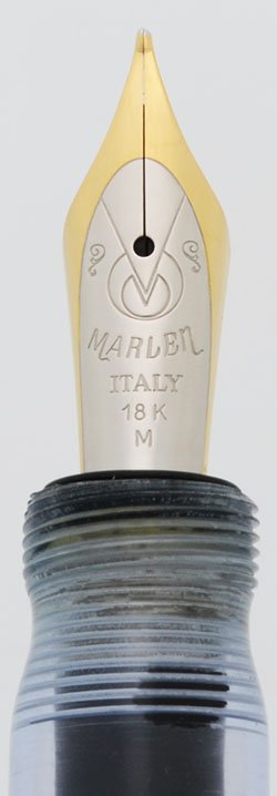 Marlen Journal Fountain Pen - Blue Button Filler Demonstrator